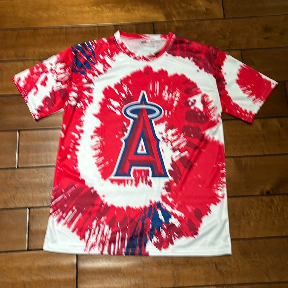 Angels, baseball tie-dye T-shirt, size XL